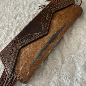 Mary Bag Scheme Fur Leather Clutch Wallet Fringe Western Cowgirl